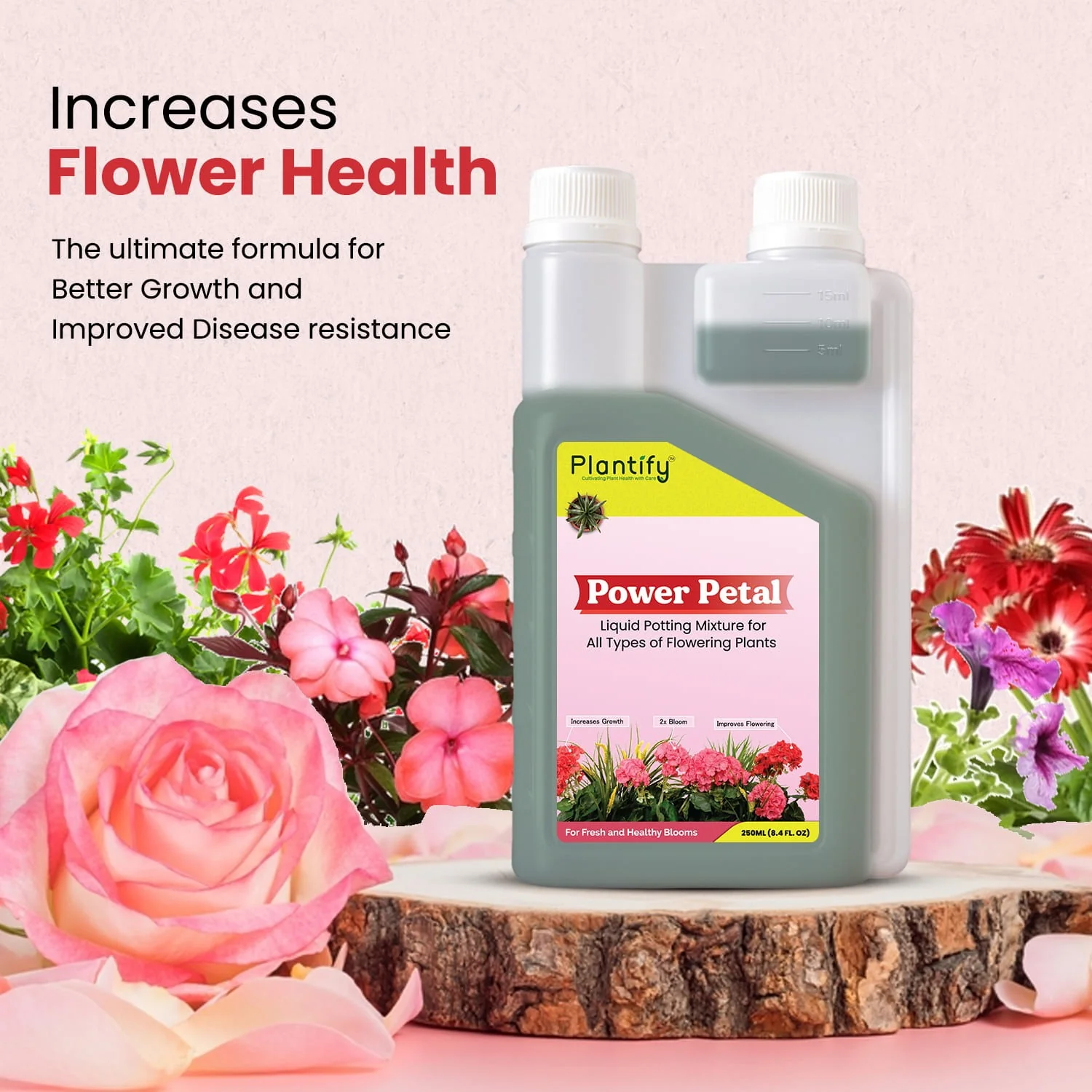 Plantify Power Petal- Organic Liquid Potting Mixture for Flowering Plants - Image 3