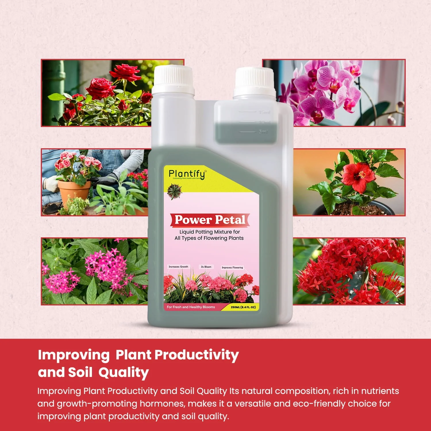 Plantify Power Petal- Organic Liquid Potting Mixture for Flowering Plants - Image 5
